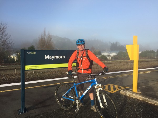 Lee at Maymorn Station on the way to the Remutaka Cycle Trail