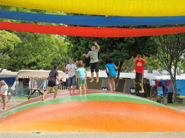 Bouncy cushion at Motueka Top 10 Holiday Park (bennettandslater.co.nz)