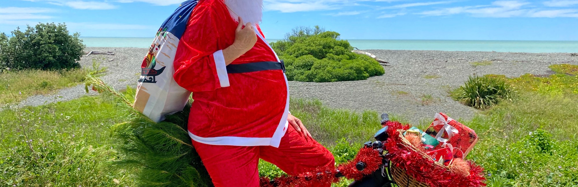 Santa on Hawkes Bay Trails image 1 credit Charlie Hollings HattonHawkes Bay Regional Council