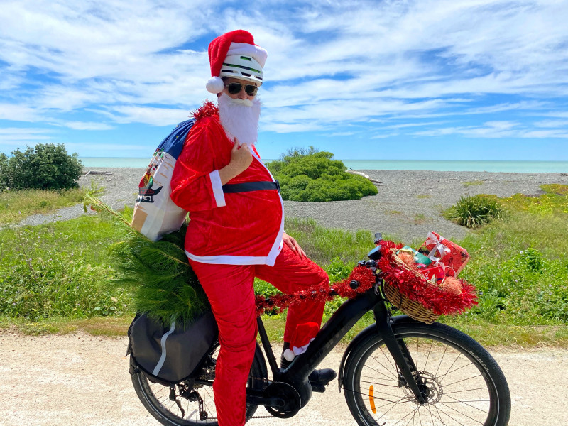 Santa on Hawkes Bay Trails image 1 credit Charlie Hollings HattonHawkes Bay Regional Council
