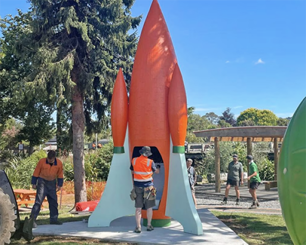 Ohakune's Carrot Rocket (credit Visit Ruapehu).